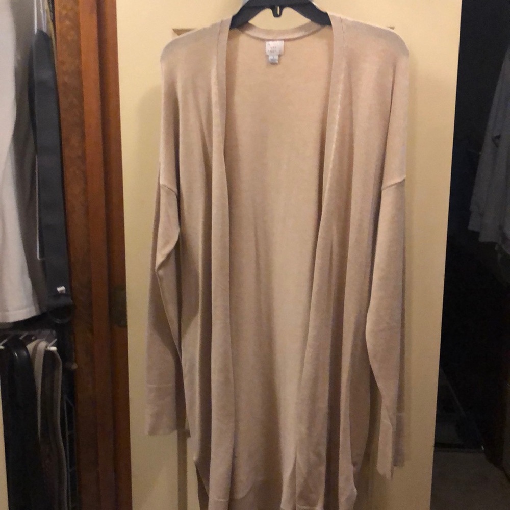 NWOT Tan Long Cardigan Size Large